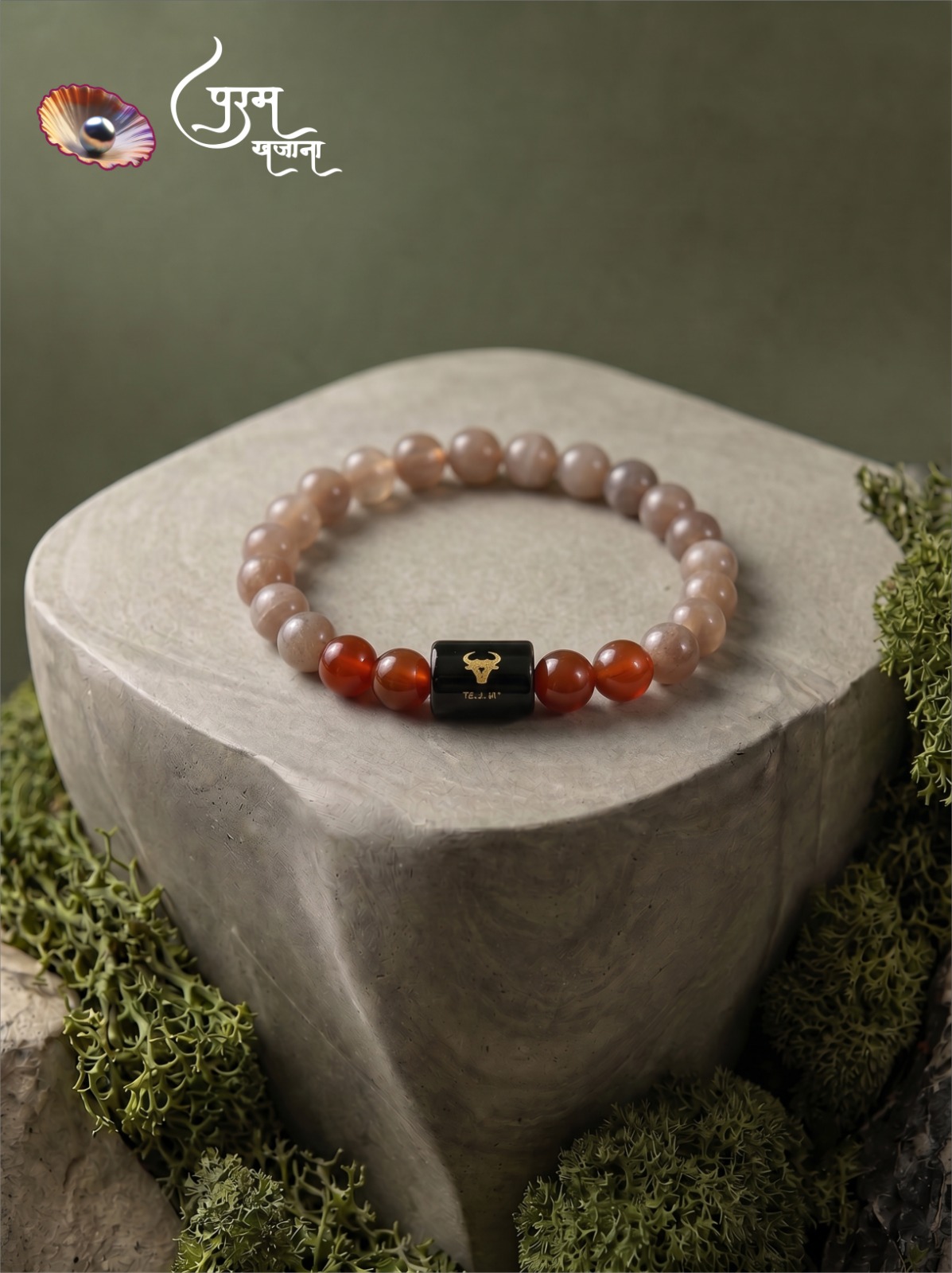 45. Taurus Zodiac Sunstone & Carnelian